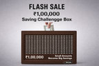 ₹1 Lakh Saving Challenge Wooden Money Box