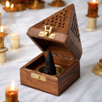 Wooden Dhoop Stand | Incense Burner for Pooja