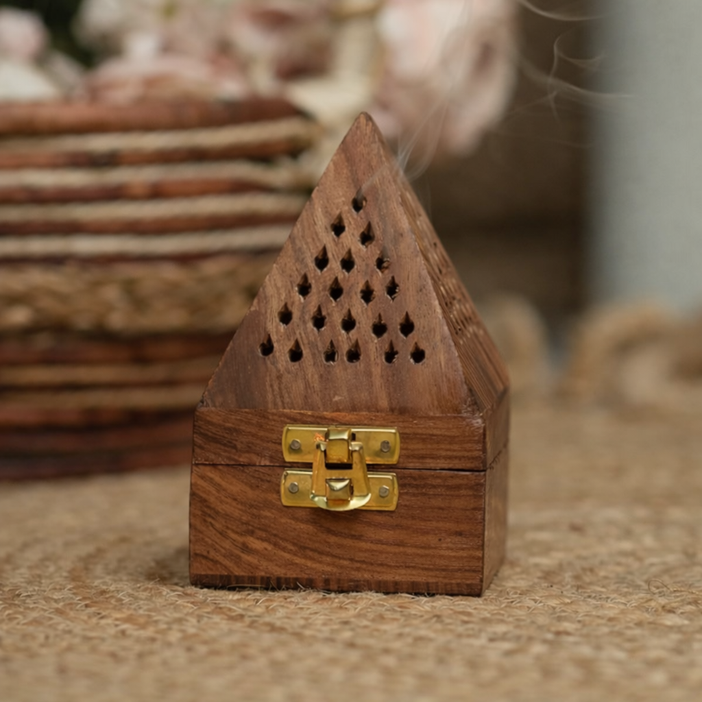 Wooden Dhoop Stand | Incense Burner for Pooja