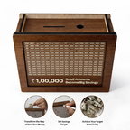 ₹1 Lakh Saving Challenge Wooden Money Box